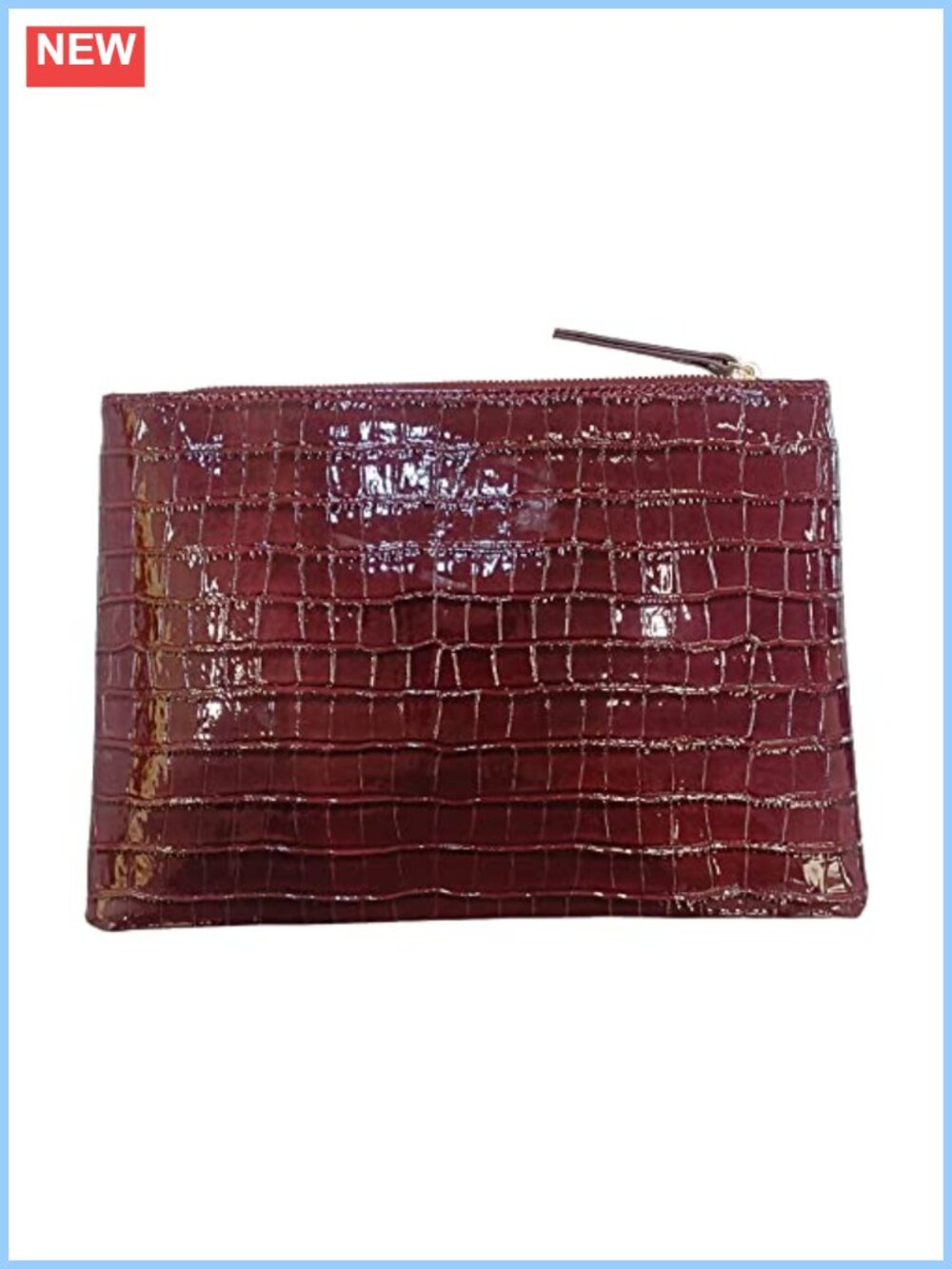 Oversized Crocodile Embossed PU Leather Envelope Clutch Evening Party Bag